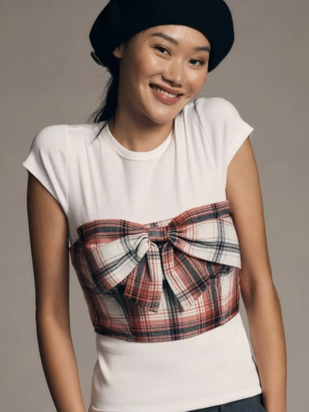 Anthropologie Strapless Bow Bandeau Crop Top Sz S